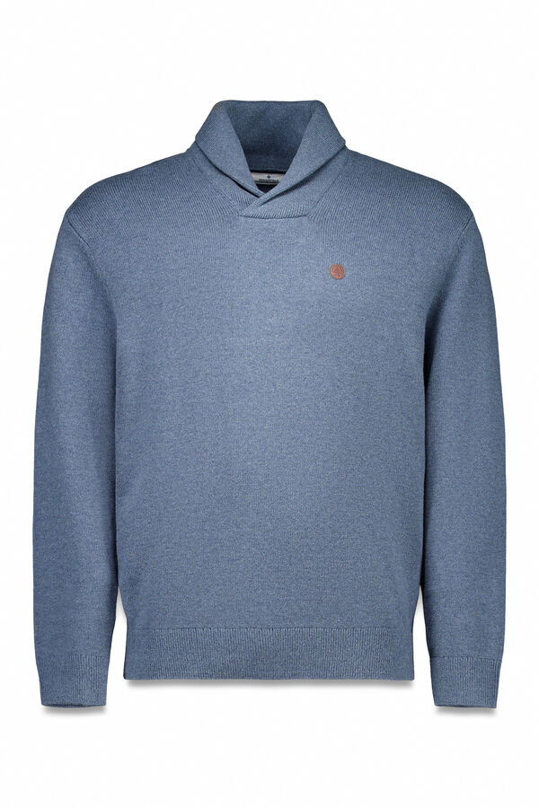 Springfield Jersey cuello smoking azul