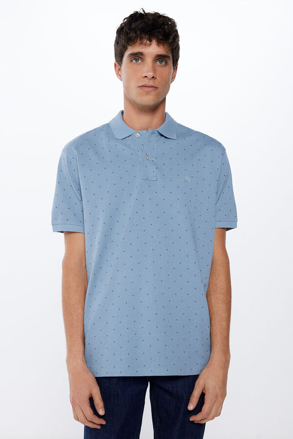 Springfield Polo piqu&eacute; estampado regular fit azul