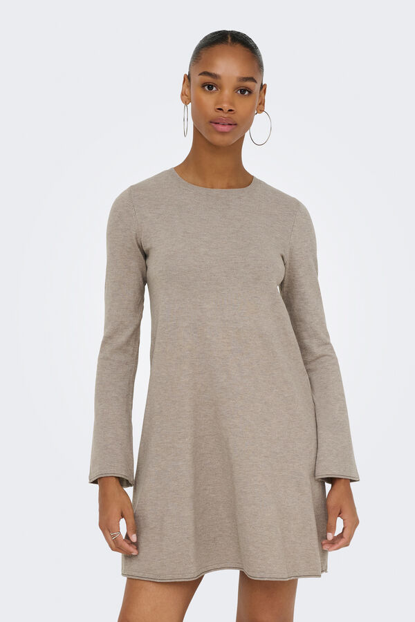 Only Vestido corto manga larga gris