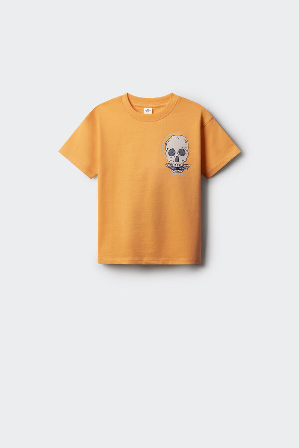 Springfield Kids Camiseta com caveira de menino vermelho