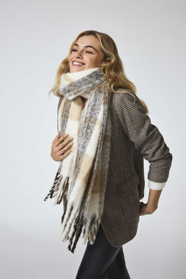 Only Len&ccedil;o com estampado xadrez preto