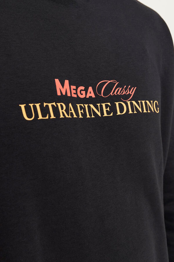 Jack & Jones PLUS Sudadera capucha con dibujo estampado PLUS negro