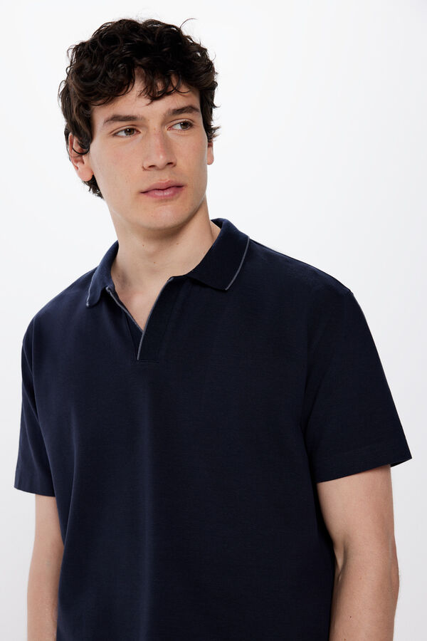 Springfield Polo piqu&eacute; detalles contraste regular fit azul