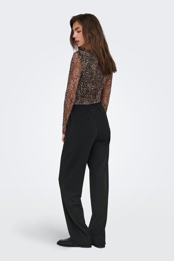 JDY Pantal&oacute;n recto fluido negro