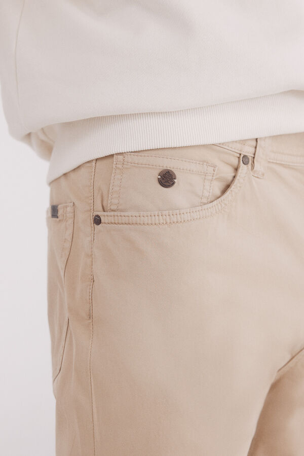 Springfield Cal&ccedil;as justas, lavagem clara, 5 bolsos bege