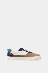Springfield Zapatilla piel multicolor marr&oacute;n