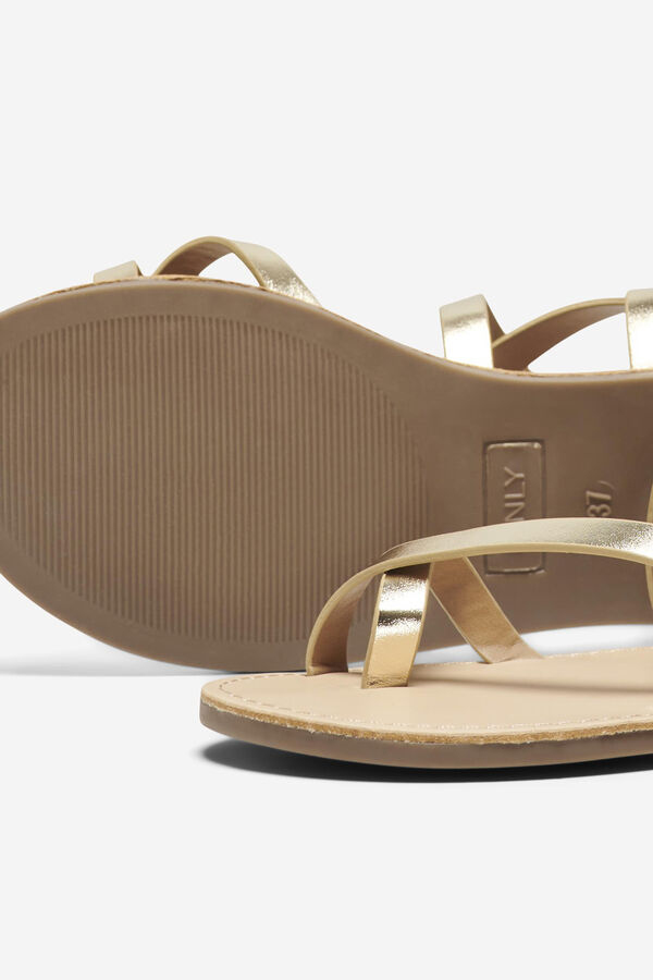 Only Sand&aacute;lias planas cruzadas estampado