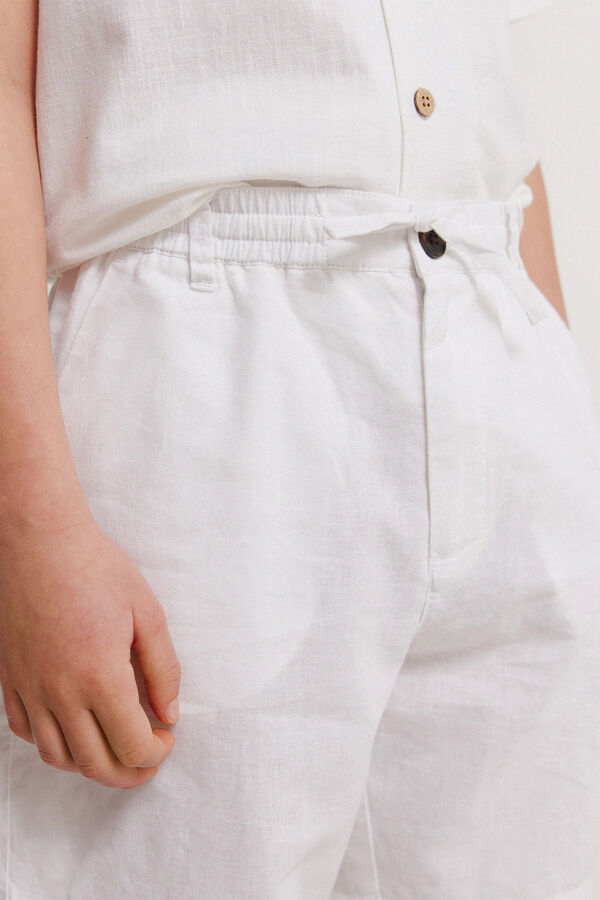 Springfield Kids Bermuda chino lino para ni&ntilde;o blanco