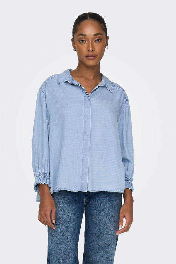 Only Camisa de ganga azul