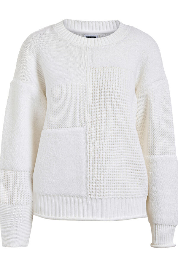 Noisy May Jersey de punto con cuello redondo blanco