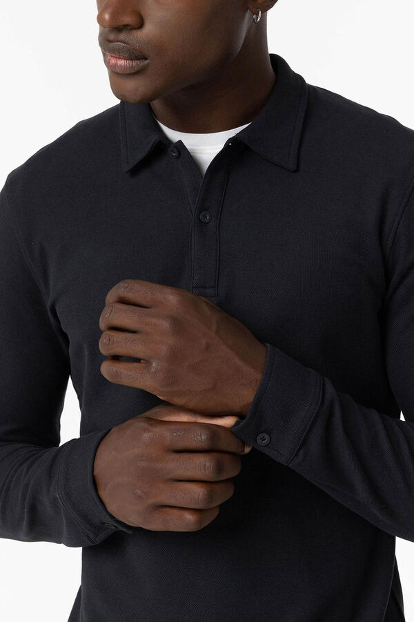 Tiffosi Polo Piqué de Manga Larga azul