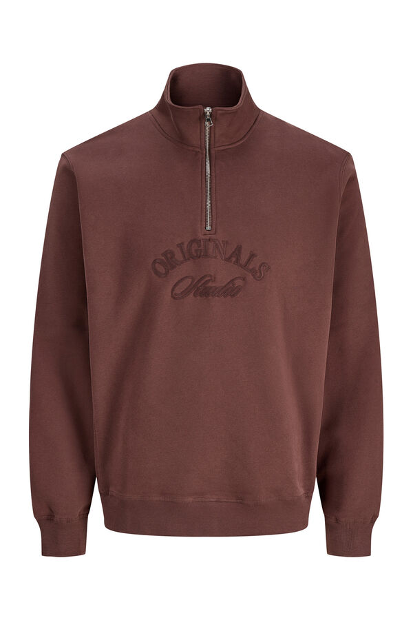 Jack & Jones Sudadera cuello cremallera burdeos
