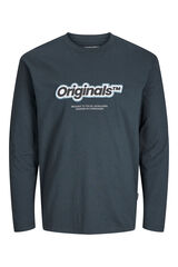 Jack & Jones PLUS Camiseta relaxed fit mangas largas Plus gris