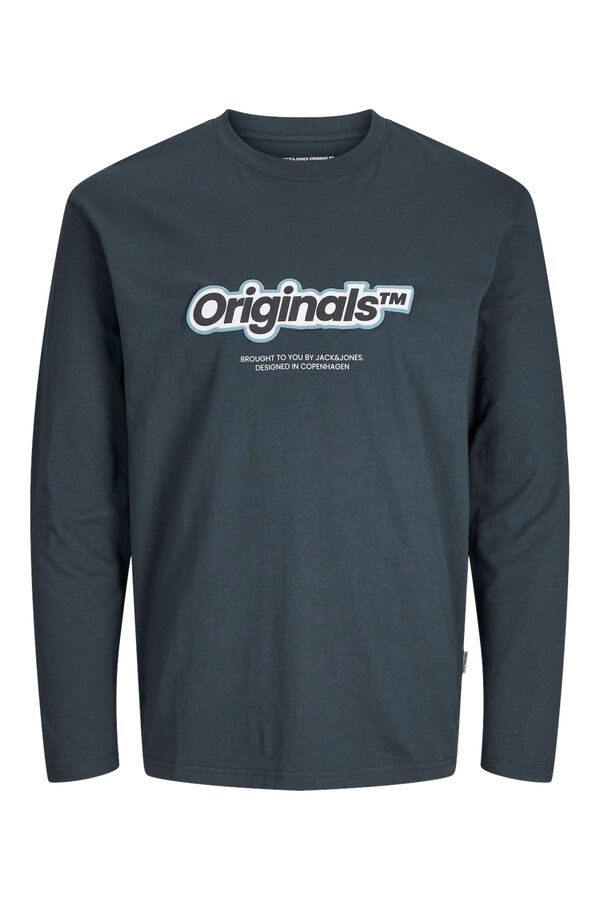 Jack & Jones PLUS Camiseta relaxed fit mangas largas Plus gris