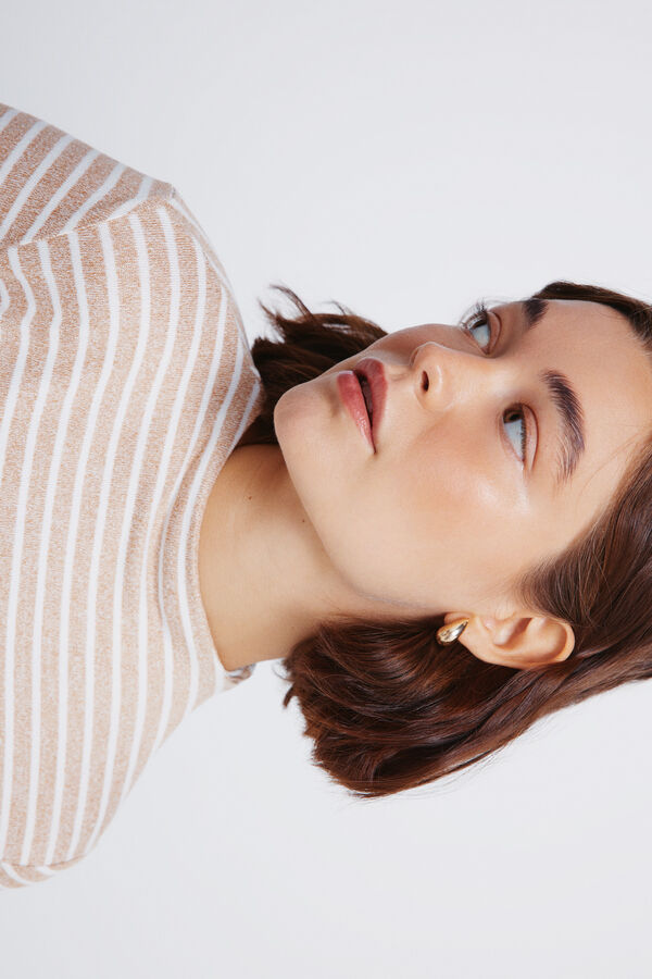 Springfield Camiseta cuello perkins tacto suave tostado