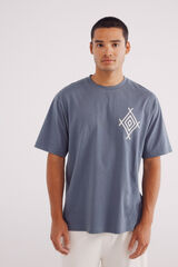 Springfield Camiseta bordado &eacute;tnico azul