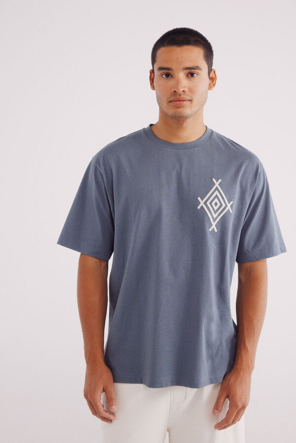 Springfield Camiseta bordado &eacute;tnico azul