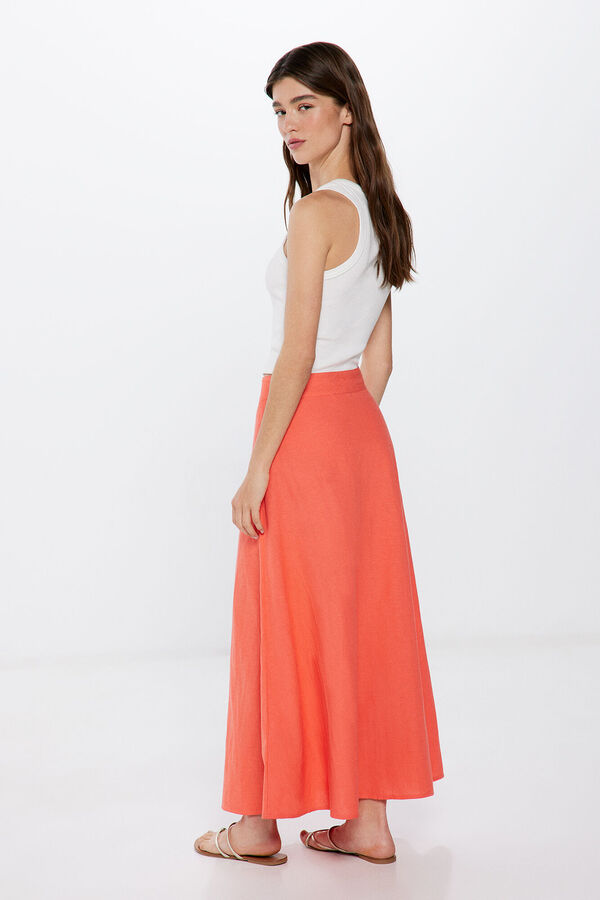 Springfield Saia midi bot&otilde;es linho vermelho