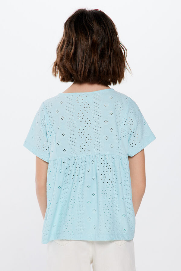 Springfield Kids Top bordado suizo niña azul