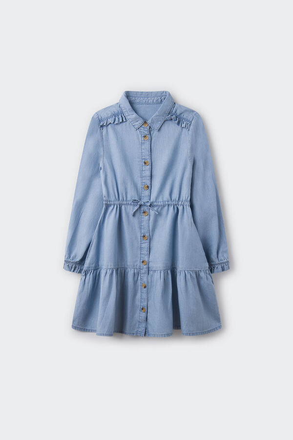 Springfield Kids Vestido denim menina azul