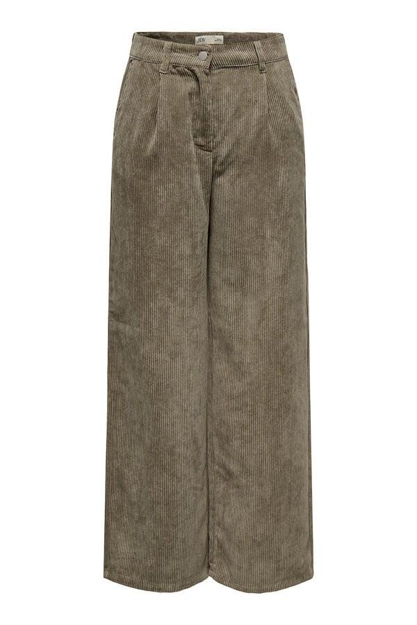 Wide Leg Pantalon Pana Mujer Massimo Dutti Pantalon Pana Gris