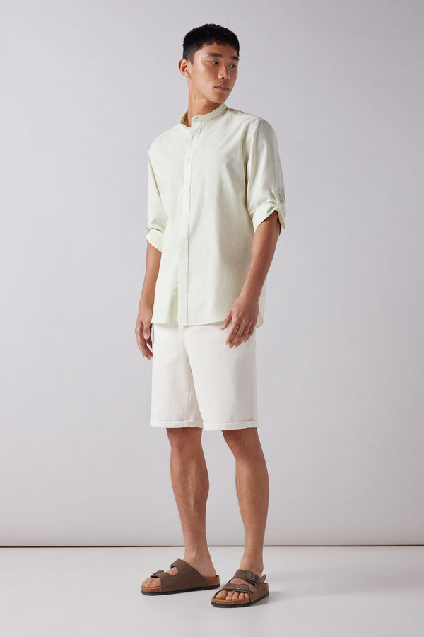 Springfield Camisa riscas manga 3/4 verde