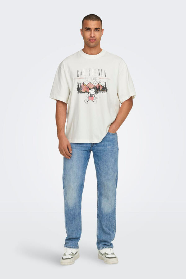 Only & Sons T-shirt com desenho frontal branco