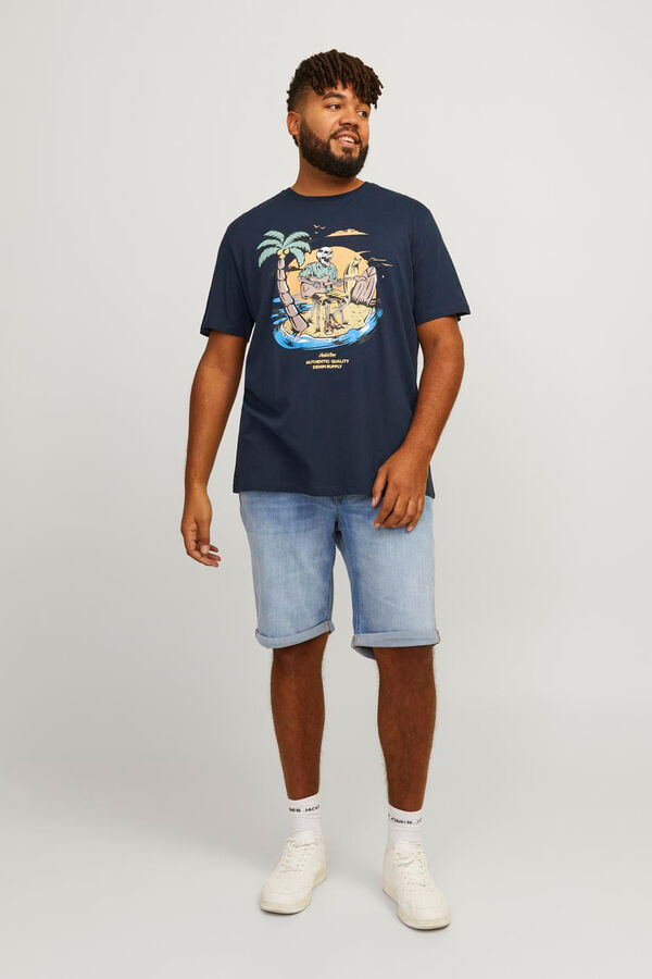 Jack & Jones PLUS Camiseta est&aacute;ndar fit Zion Plus azul