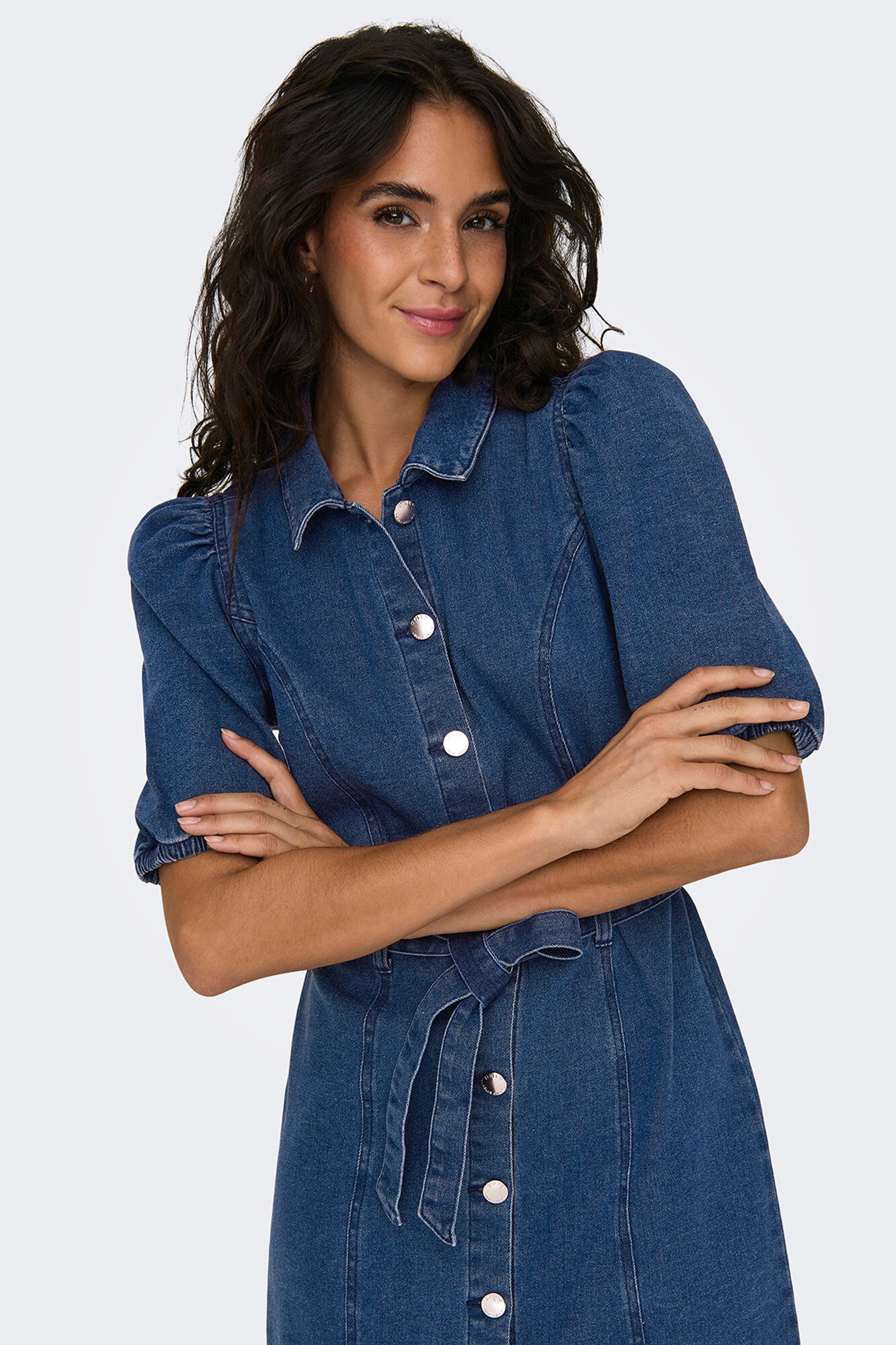 Only Vestido curto em denim