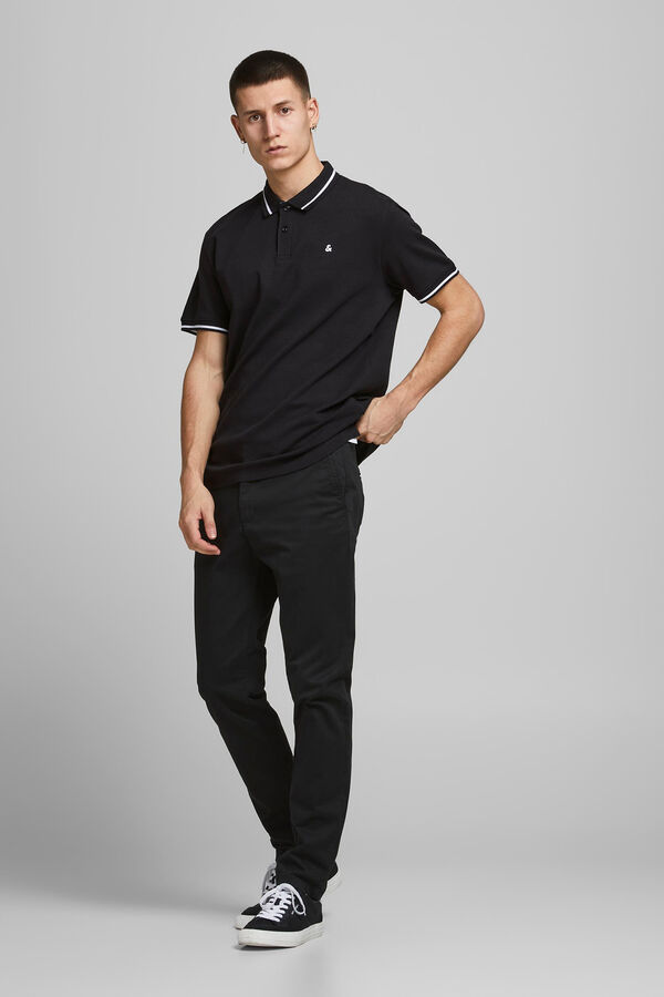 Jack & Jones Polo algod&oacute;n cuello contraste negro