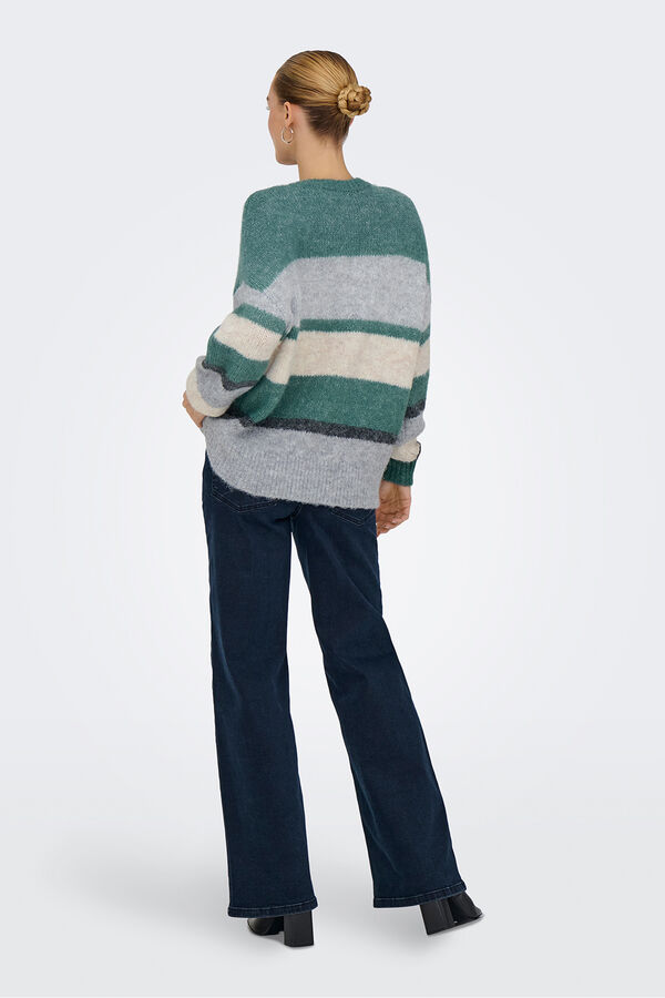 JDY Camisola de gola redonda cinzento
