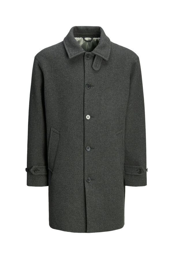 Jack & Jones Abrigo cuello italiano gris