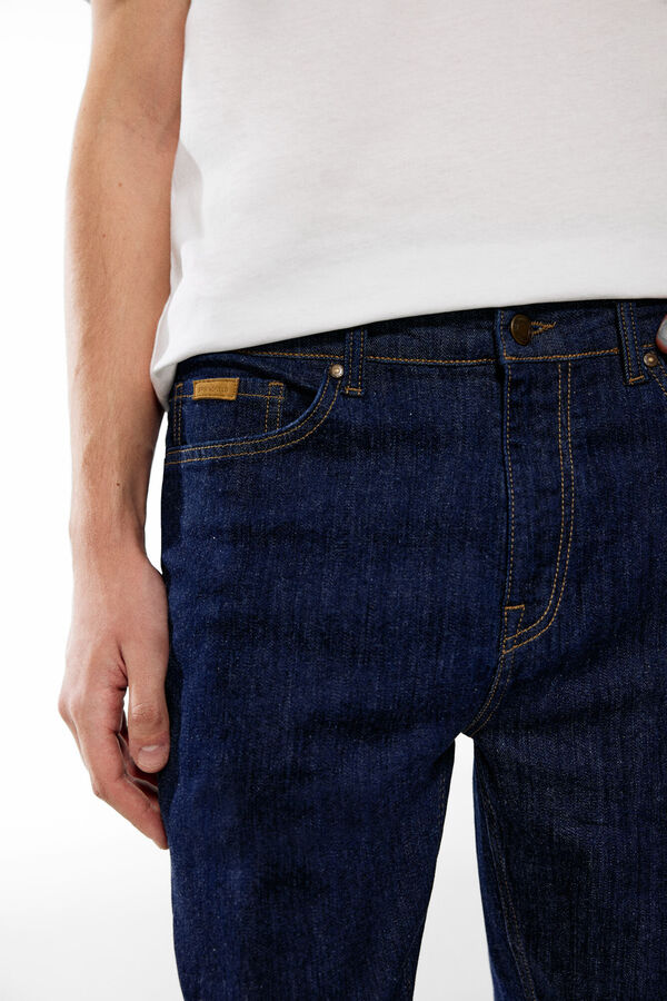 Springfield Jeans slim lavagem desbotada azul