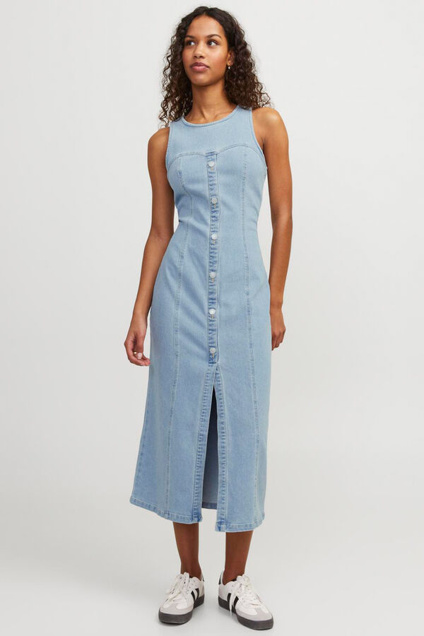 Jack & Jones Vestido midi de ganga azul
