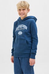 Jack & Jones Junior Sudadera logo con capucha azul