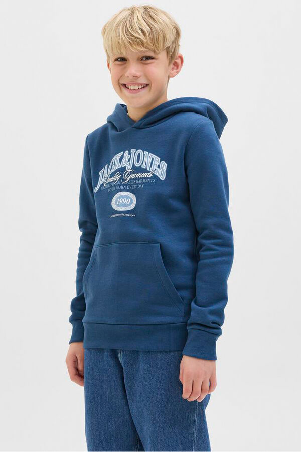 Jack & Jones Junior Sudadera logo con capucha azul