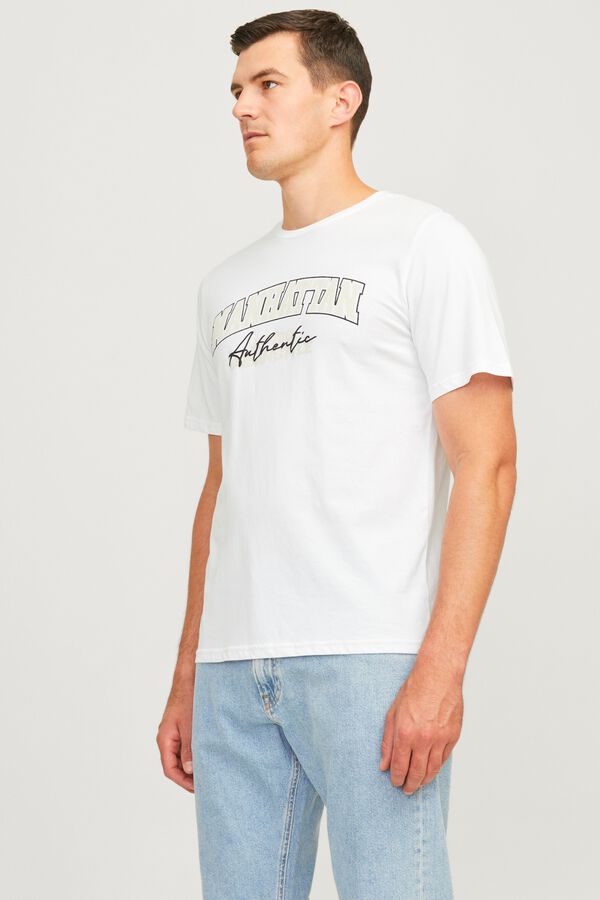 JJ REBEL Camiseta regular fit algod&oacute;n blanco