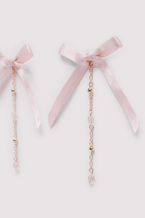 Springfield Pendientes lazos cascada rosa