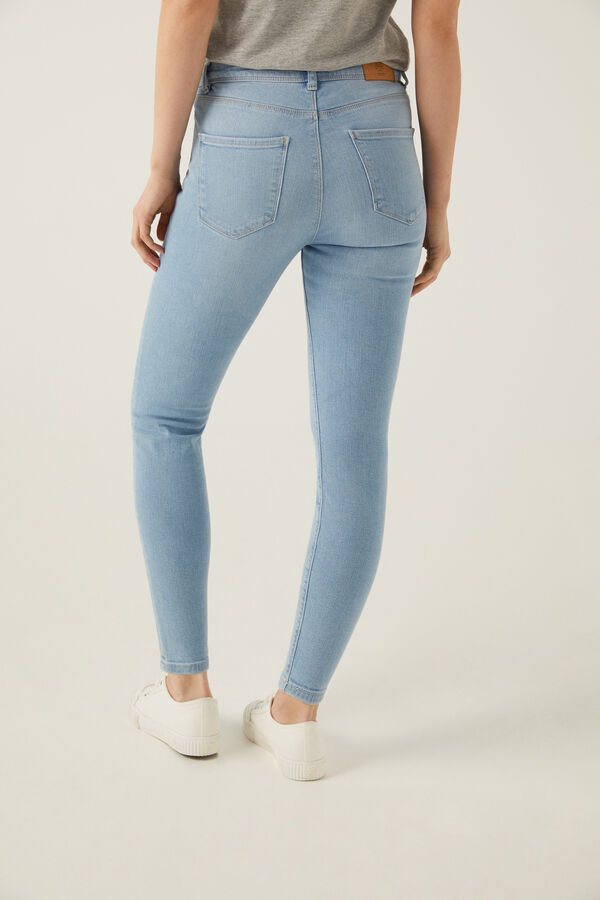 Springfield Jeans Slim Cropped Lavagem Sustentável azul