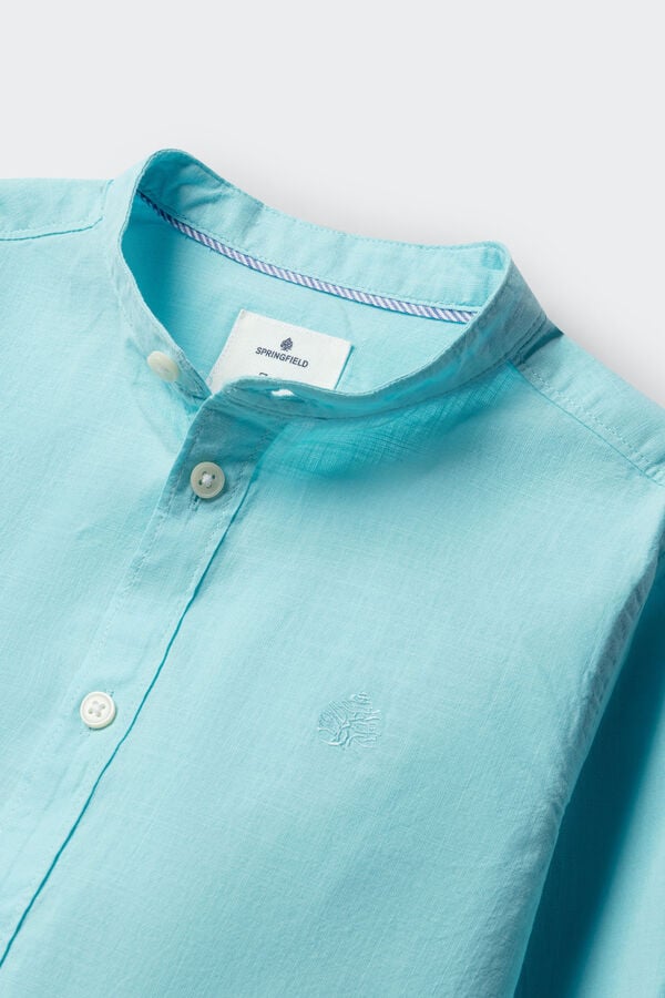 Springfield Kids Camisa cotton slub ni&ntilde;o turquesa