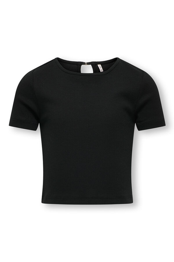 Only Girls Camiseta cropped menina preto