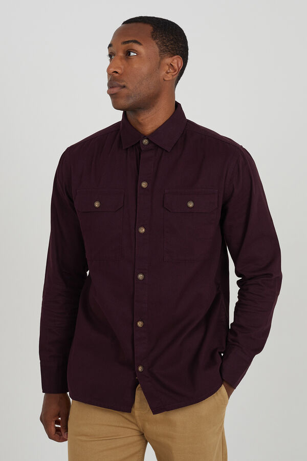 Brave Soul Camisa manga comprida com bolsos vermelho