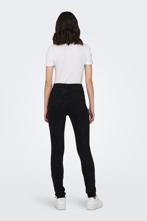 Only Jeans cigarro cintura alta  preto