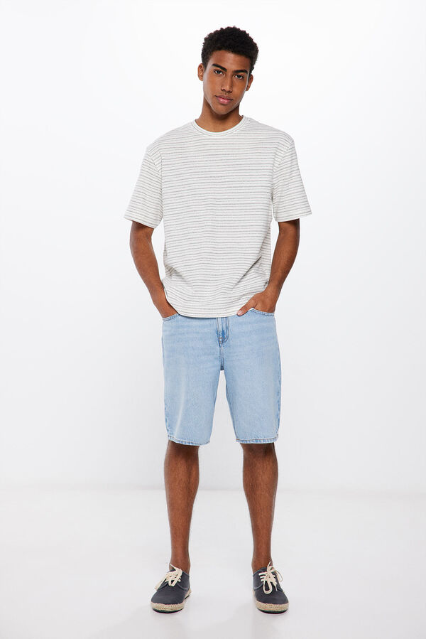 Springfield Camiseta r&uacute;stica rayas marfil