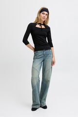 Jack & Jones Top ajustado lazo negro