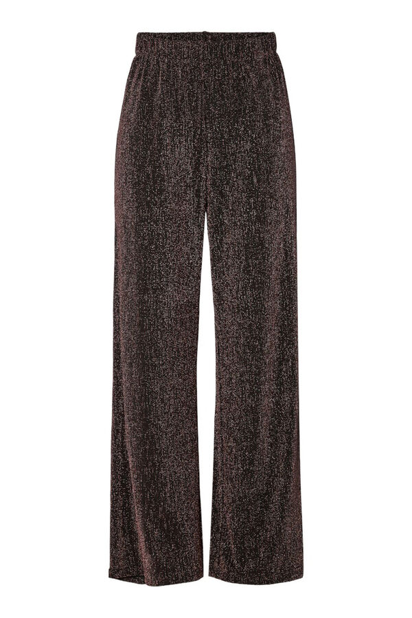 Pieces Cal&ccedil;as de lurex el&aacute;sticas de perna reta castanho