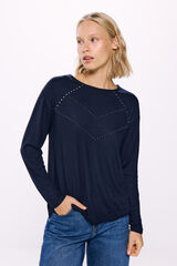 Springfield Camiseta tachas delantero azul