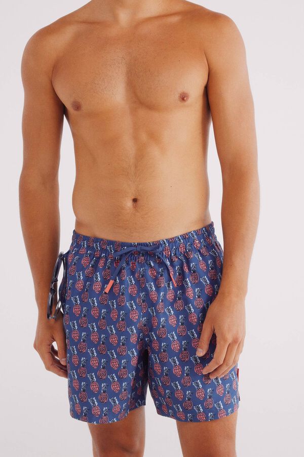 Springfield Ba&ntilde;ador estampado pi&ntilde;as azul