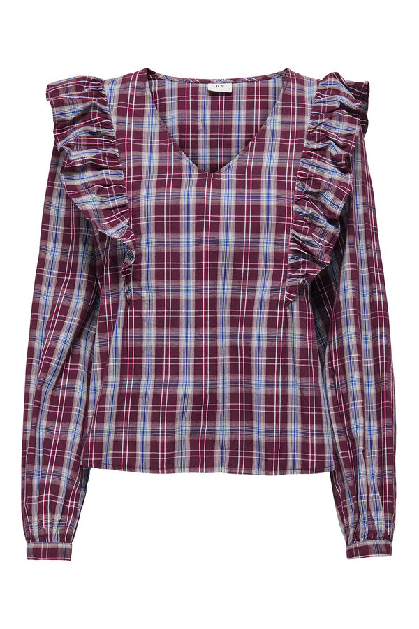 JDY Blusa manga larga volantes morado/lila