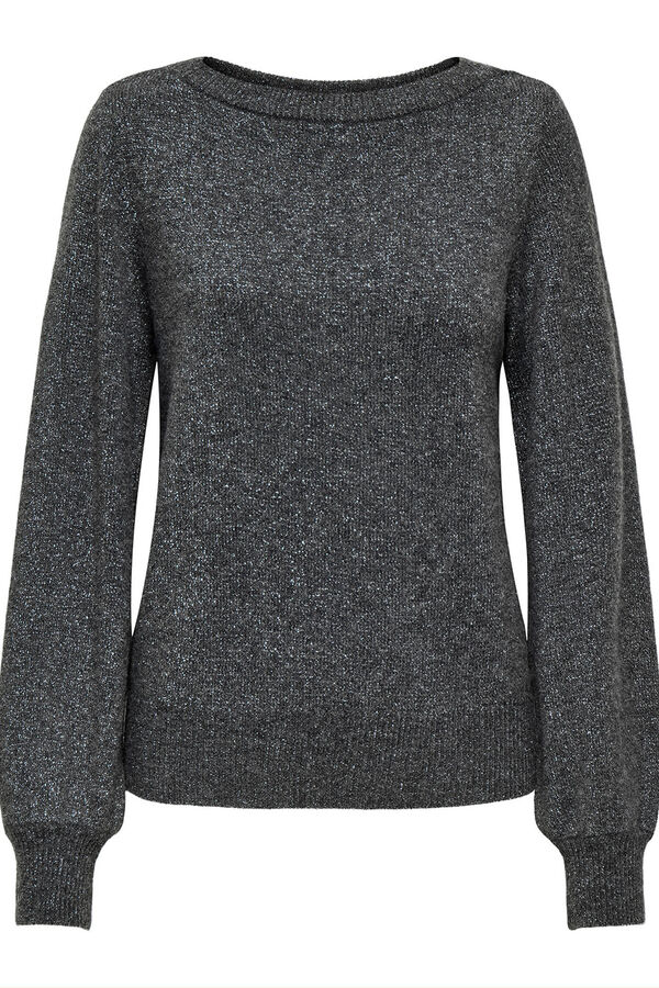 JDY Jersey cuello barco gris
